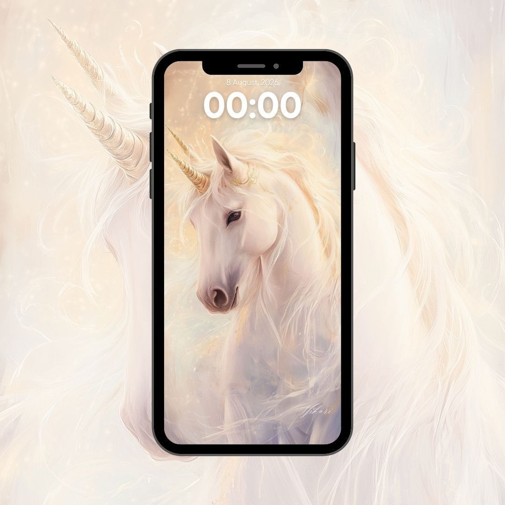 スマホ壁紙 ✧ やさしい光に導かれるユニコーン