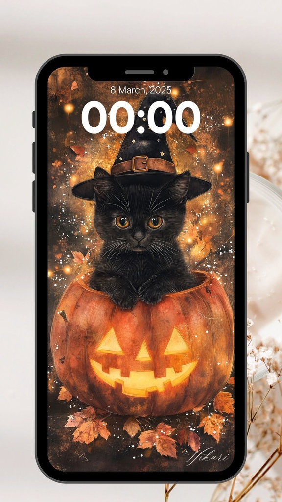 期間限定無料プレゼント｜黒猫のスマホ壁紙（10/31まで無料）