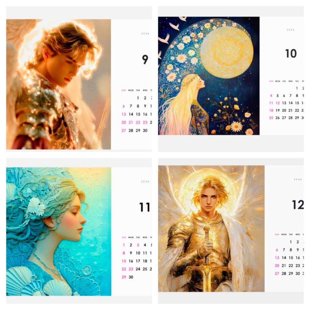 【2冊用/匿名配送】2026卓上カレンダー(B6サイズ)