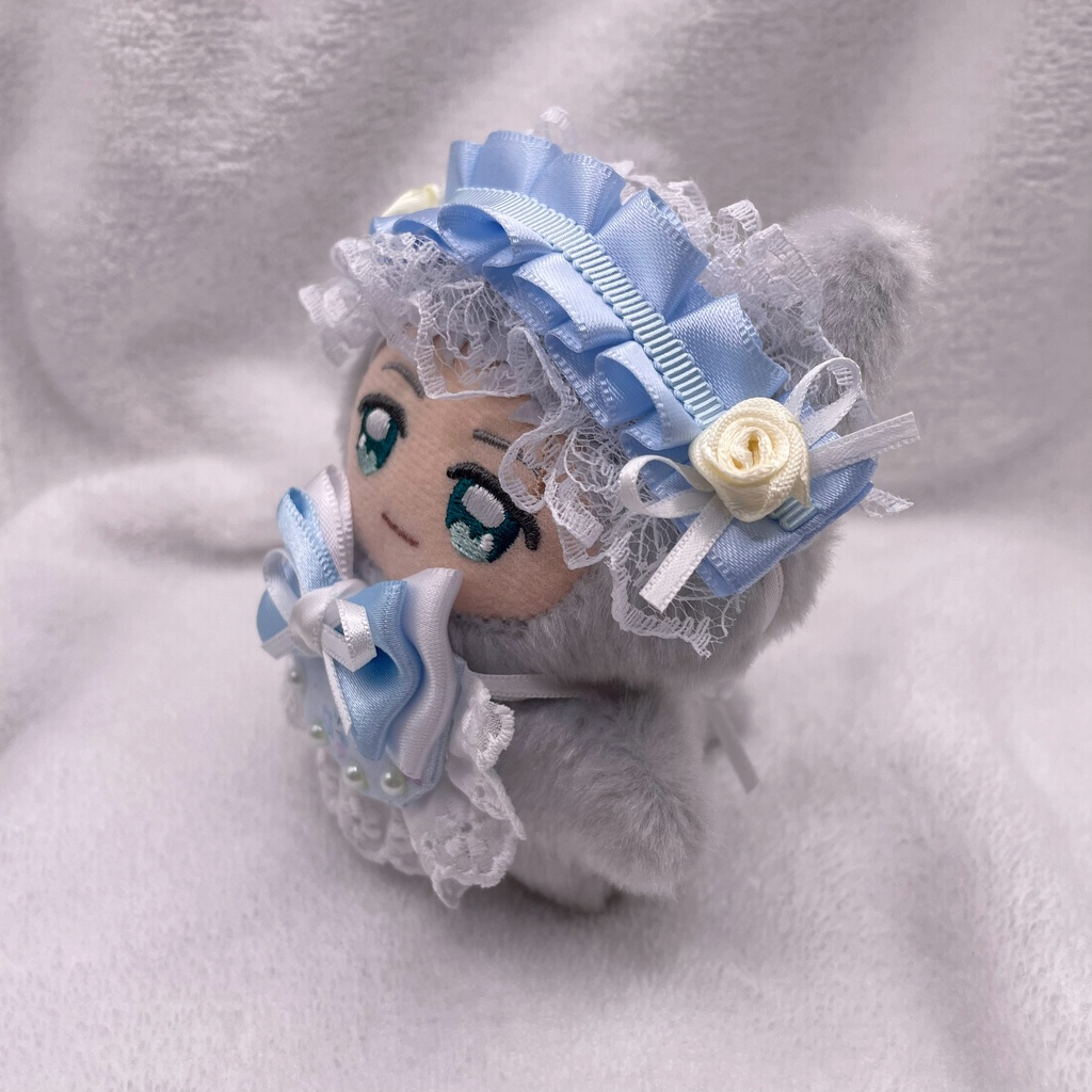 flower headdress & bib blue ♡*゜ちみけもサイズ