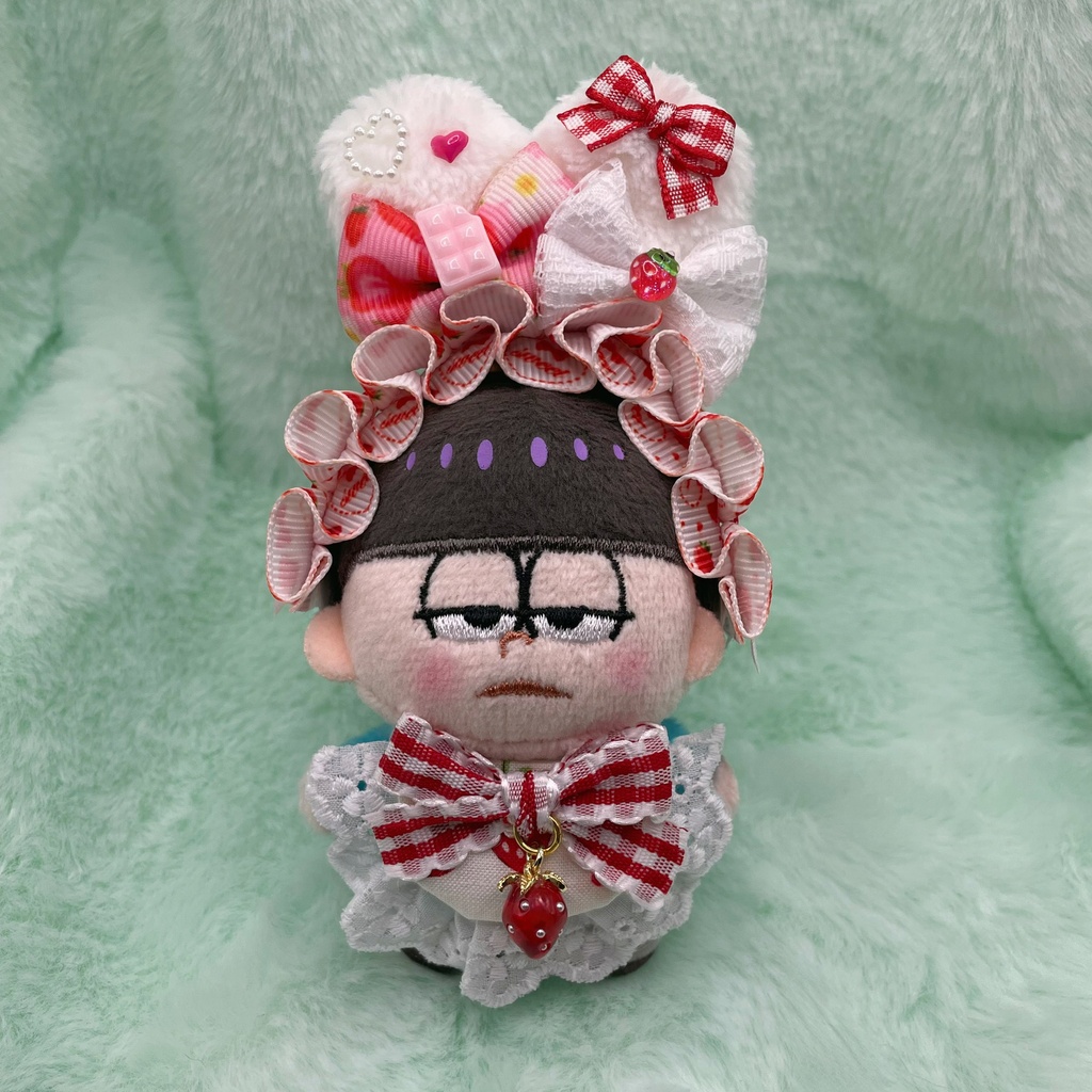 ʚぬい服ɞ strawberry headdress & bib ♡*゜ ほわぬいサイズ