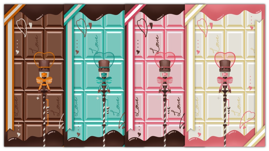 縦型+マイク素材 チョコ風テンプレート