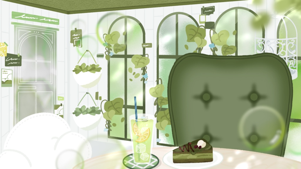 配信背景素材(温室)