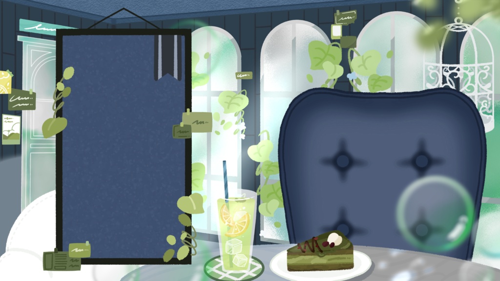 配信背景素材(温室)