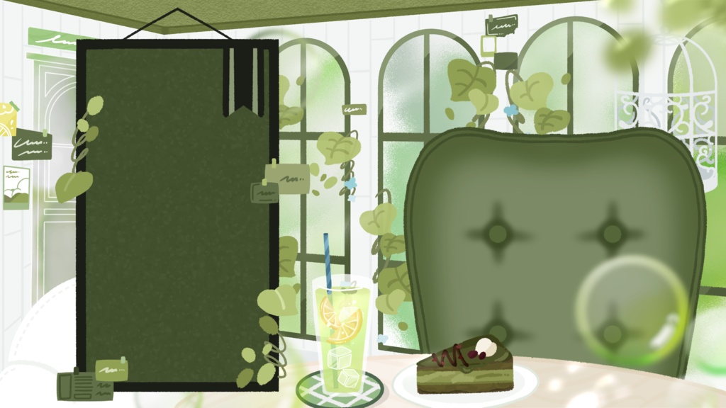 配信背景素材(温室)