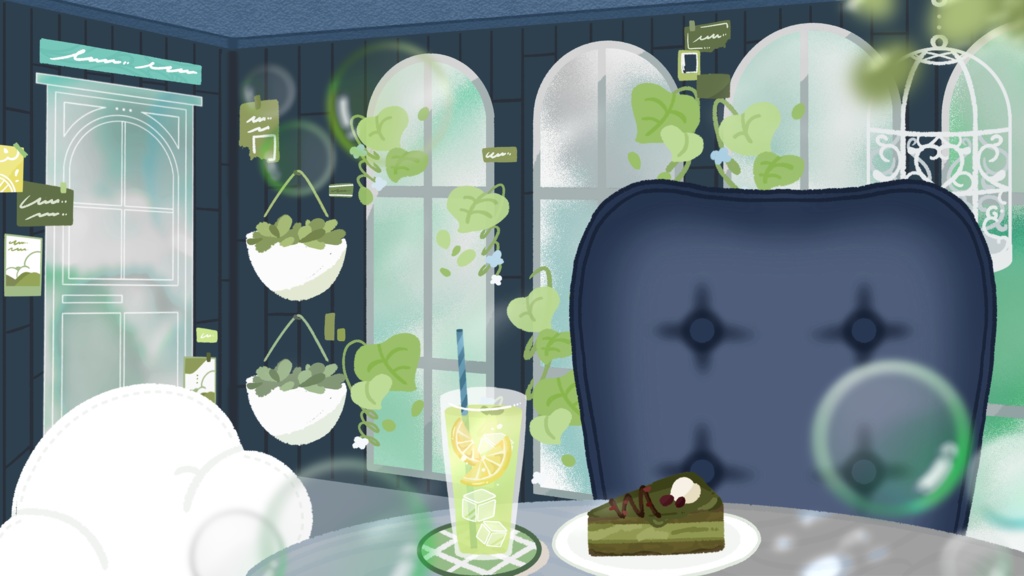 配信背景素材(温室)