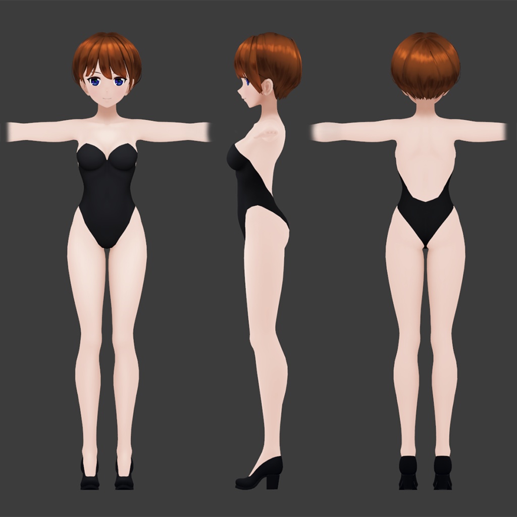 女性素体モデル01(Blender)