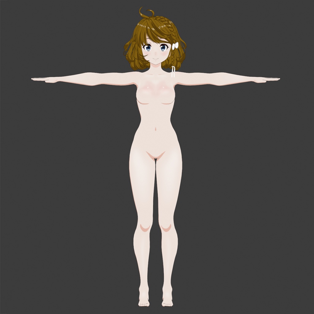 女性素体モデル02【穂音愛】(Blender)