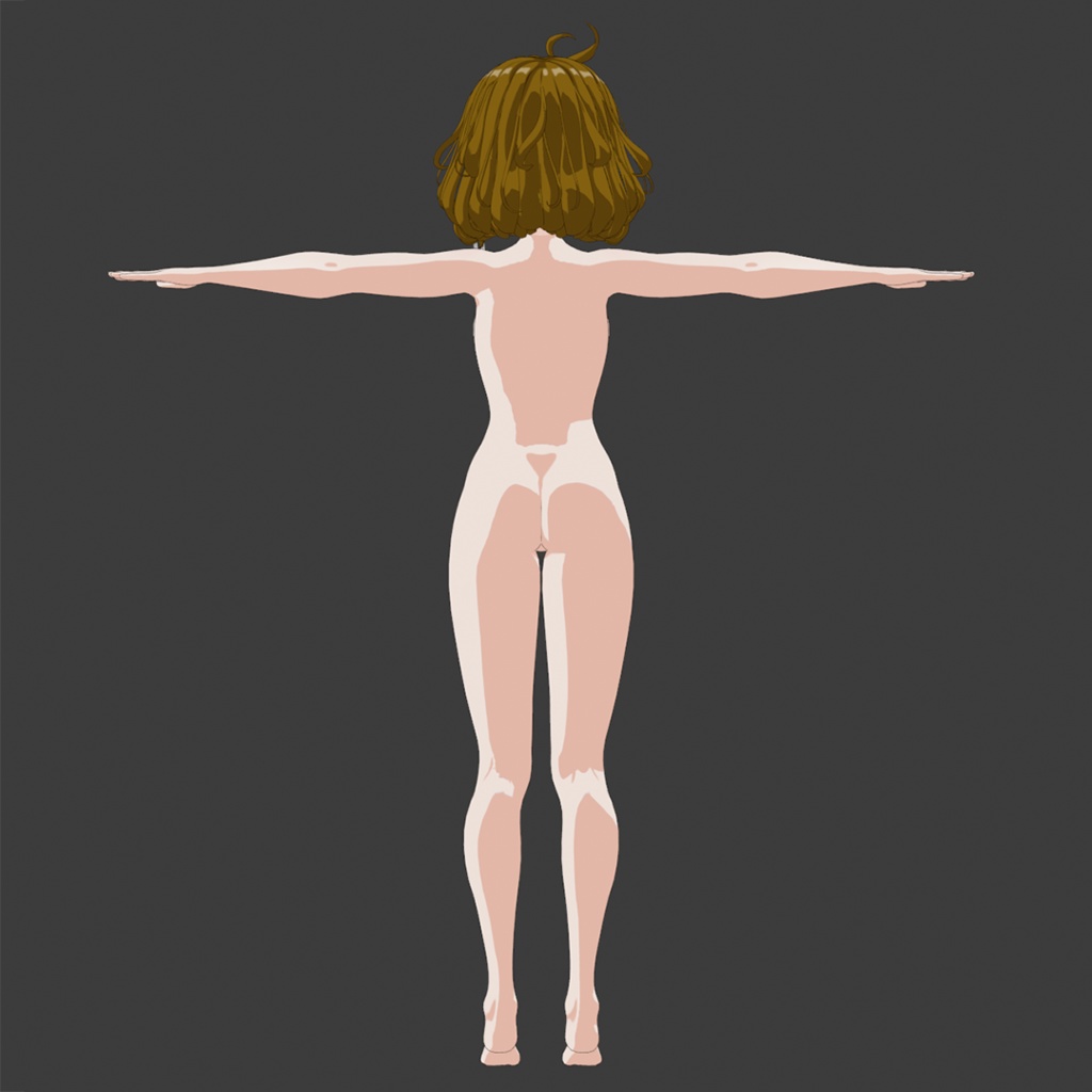 女性素体モデル02【穂音愛】(Blender)