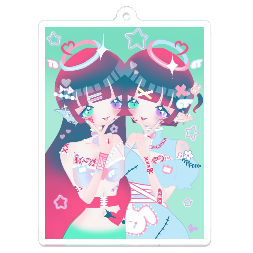 るきのキーホルダー 人魚と天使