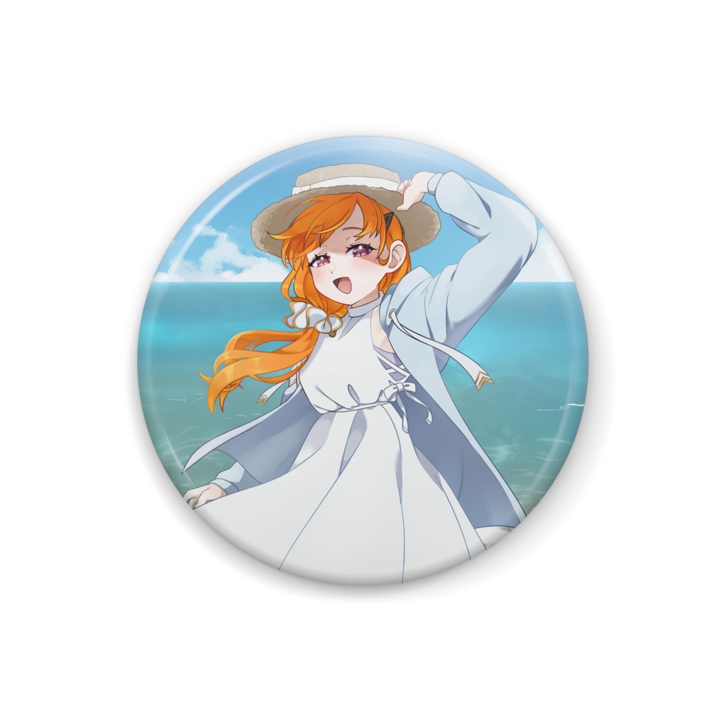 【summer】海辺の海詠缶バッチ32mm