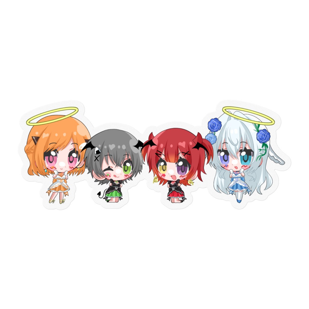 【はぐめり】天使悪魔ミニステッカー