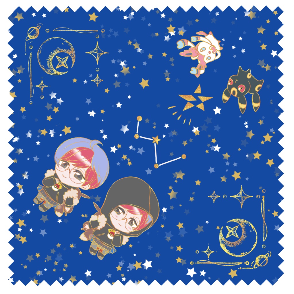 pkmn SV ボタン＆カシオペア めがねクリーナー