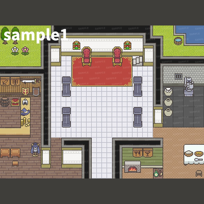 【無料】16*16pxドット絵マップチップ素材基本セット1