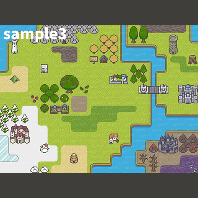 【無料】16*16pxドット絵マップチップ素材基本セット1