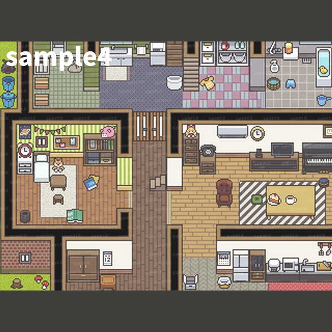 【無料】16*16pxドット絵マップチップ素材基本セット1