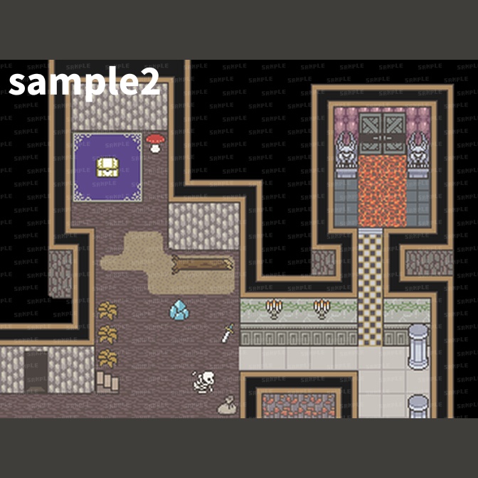【無料】16*16pxドット絵マップチップ素材基本セット1