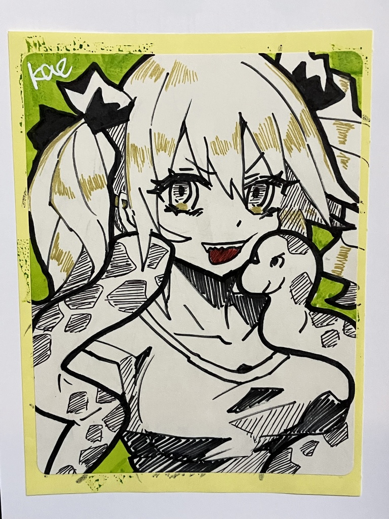 ラベルシールドローイング原画 ヘビ女性09