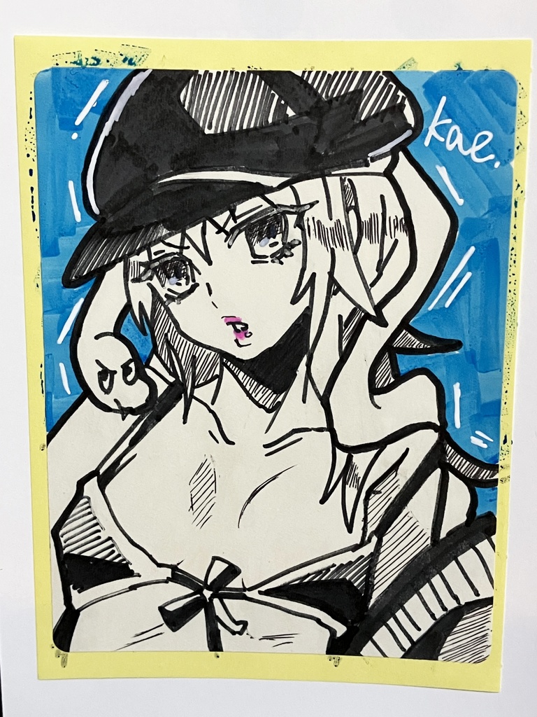 ラベルシールドローイング原画 ヘビ女性10