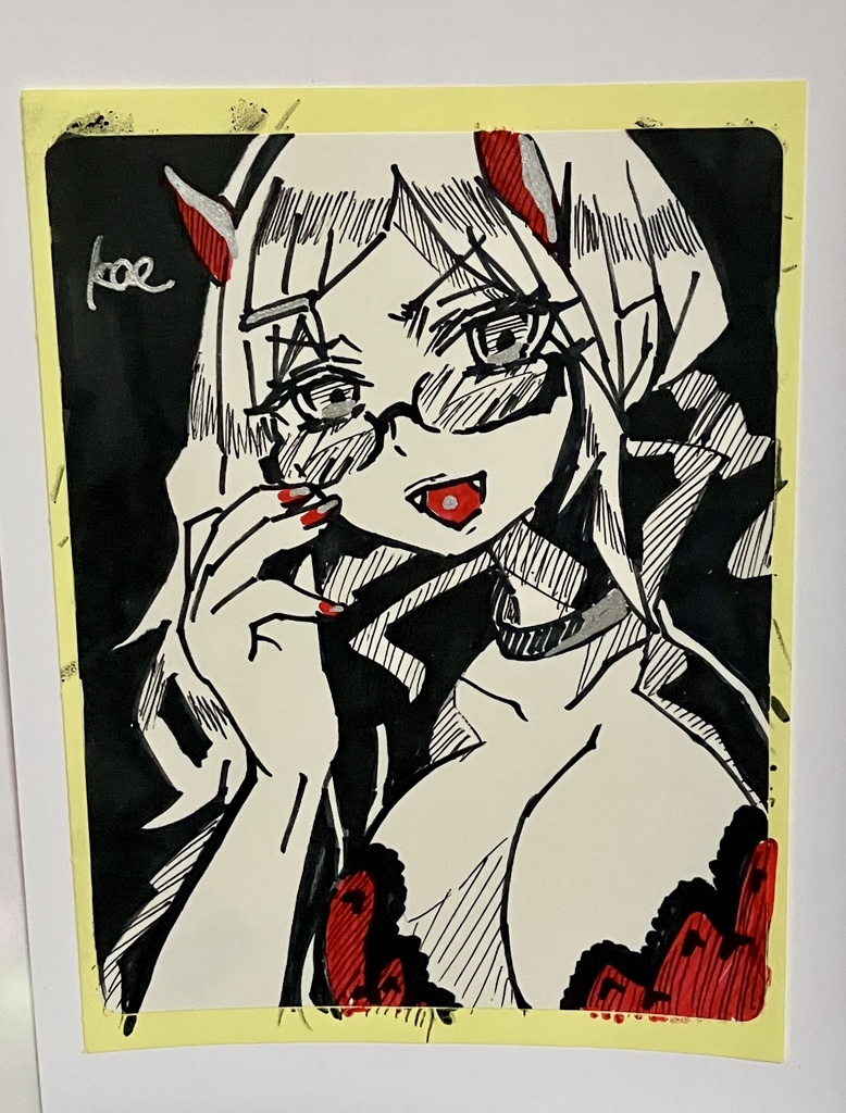 ラベルシールドローイング原画 グラサン02