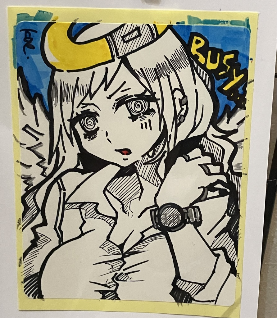 ラベルシールドローイング原画 げっそり01