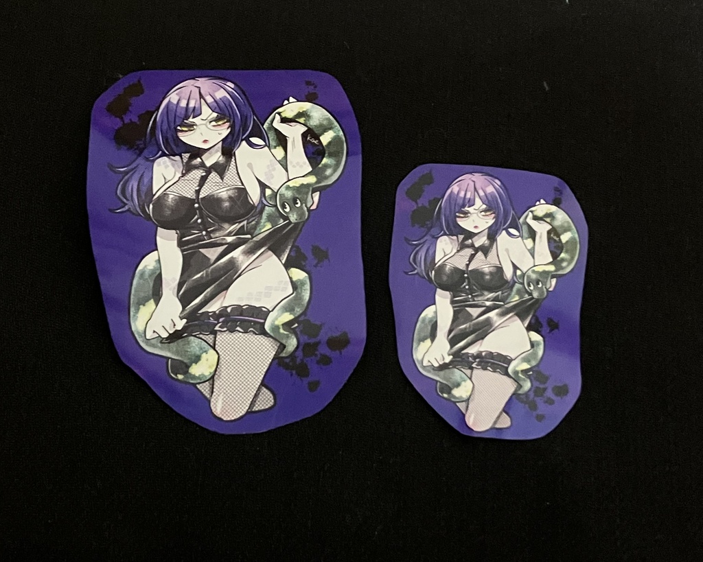 ステッカー_ヘビ女性