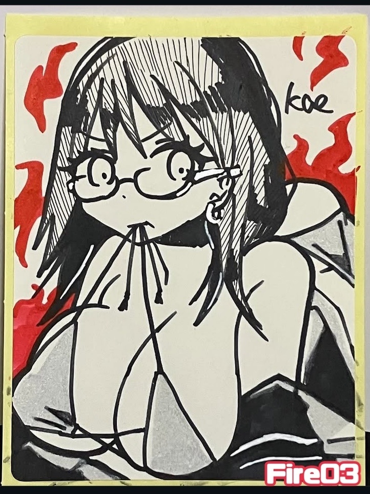 ラベルシールドローイング原画 Fire(Red)