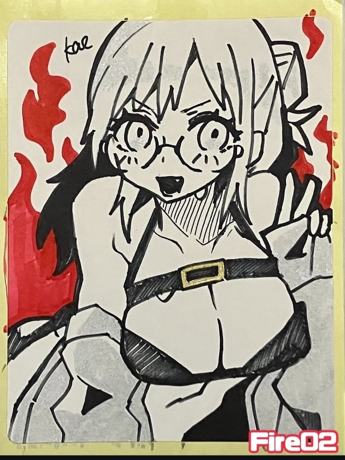 ラベルシールドローイング原画 Fire(Red)