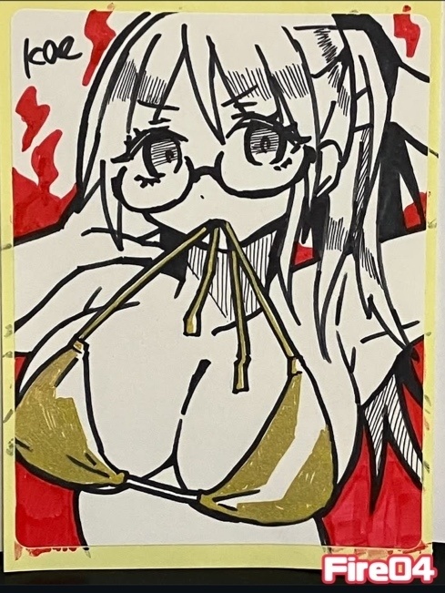 ラベルシールドローイング原画 Fire(Red)