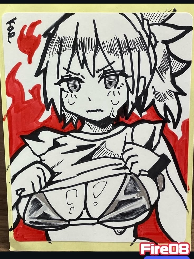 ラベルシールドローイング原画 Fire(Red)