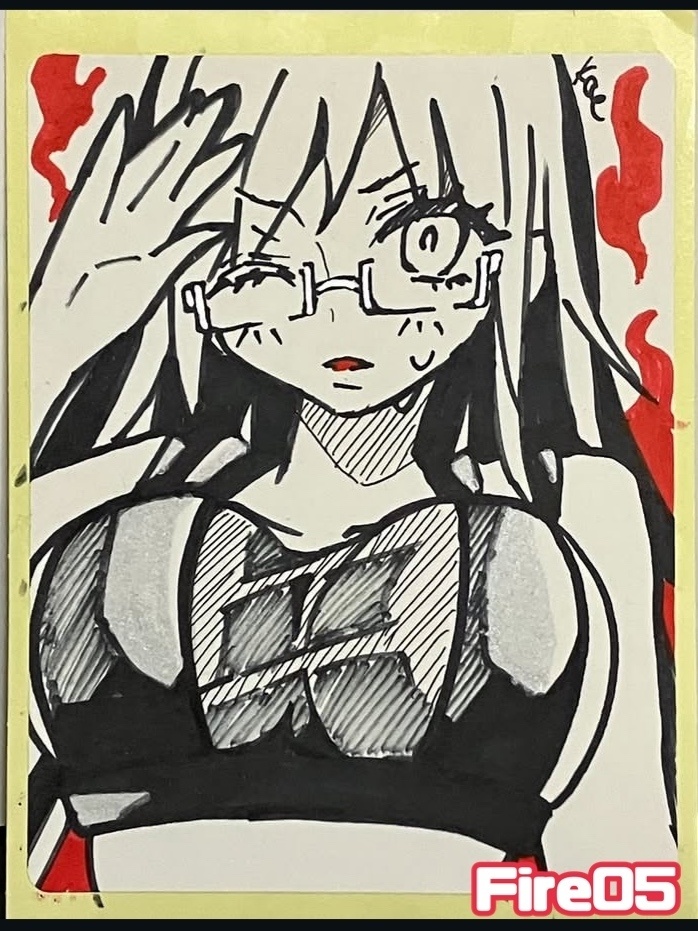 ラベルシールドローイング原画 Fire(Red)