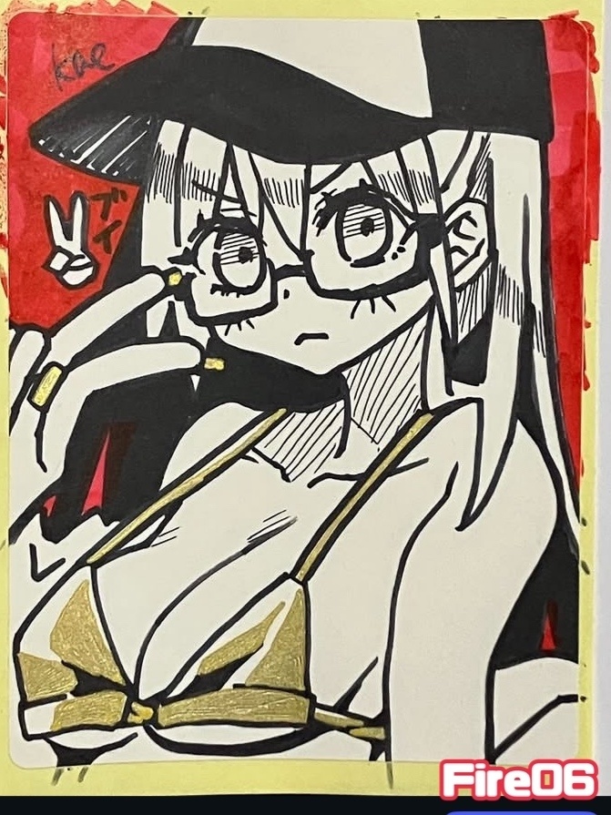 ラベルシールドローイング原画 Fire(Red)