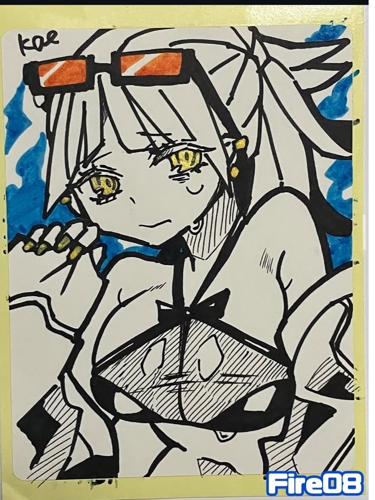 ラベルシールドローイング原画 Fire(Blue)