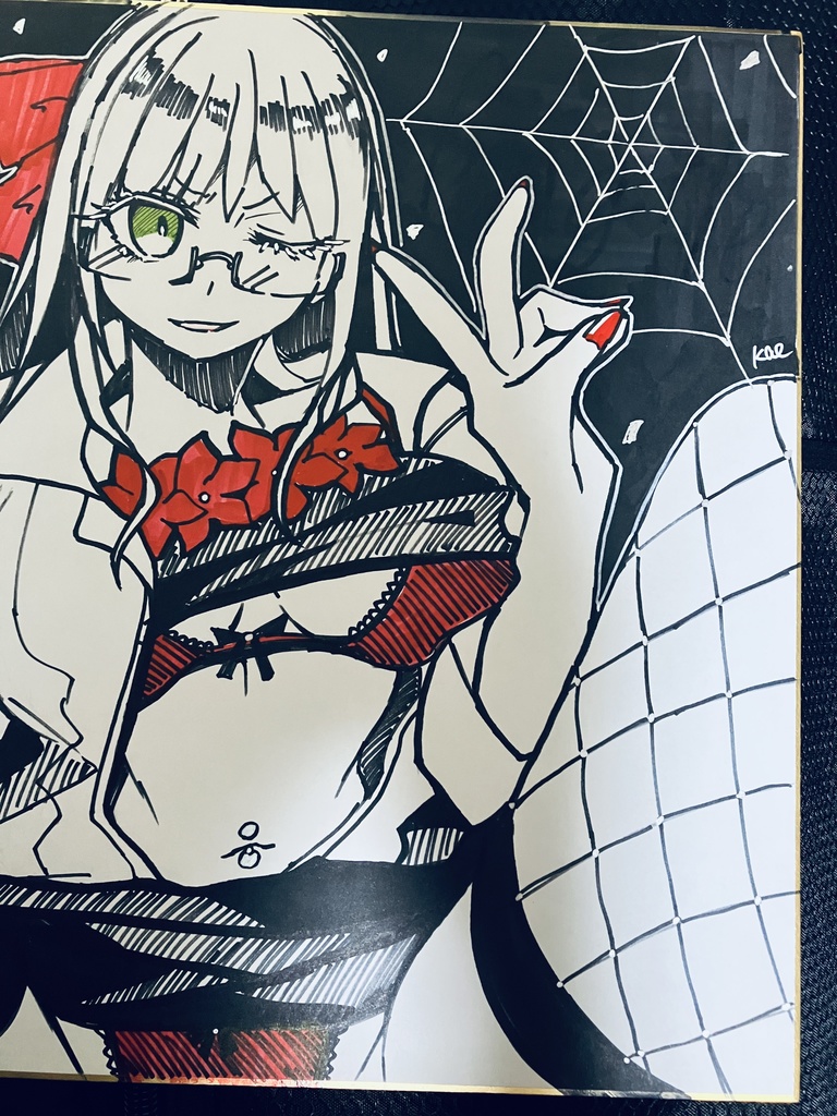 アナログ色紙原画_RED