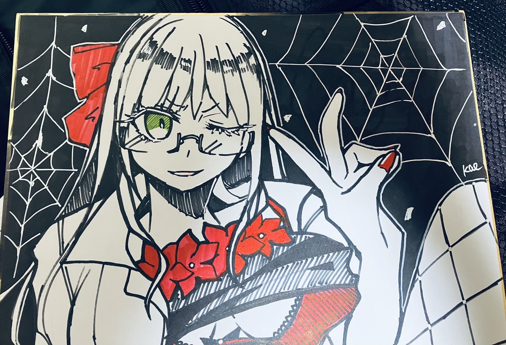 アナログ色紙原画_RED