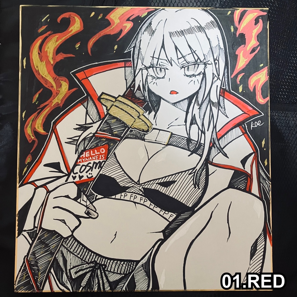 アナログ色紙原画_カタナ