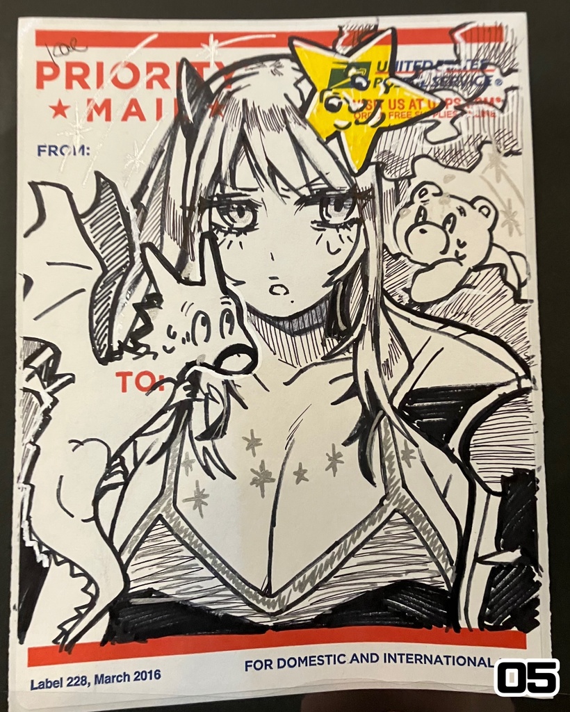 ラベルシールドローイング原画 2603star