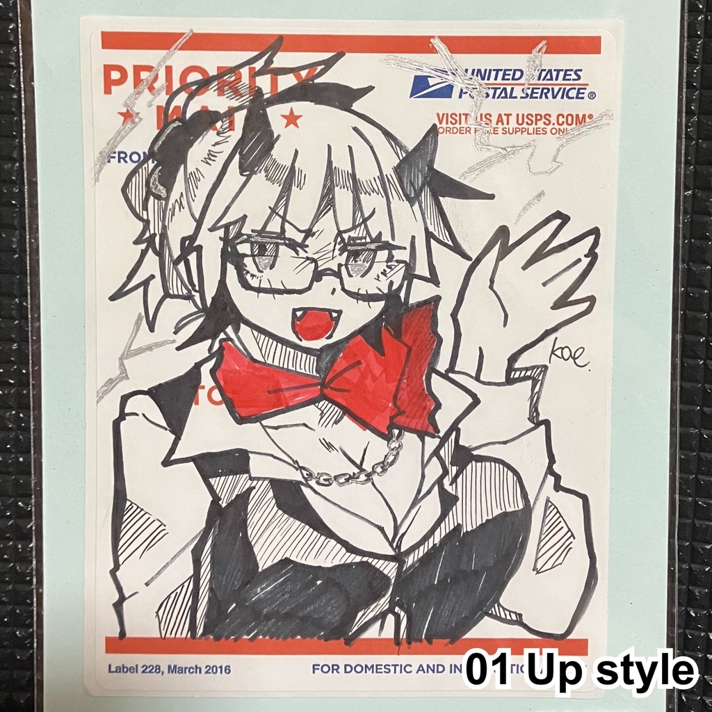 ラベルシールドローイング原画 鬼おねいちゃん