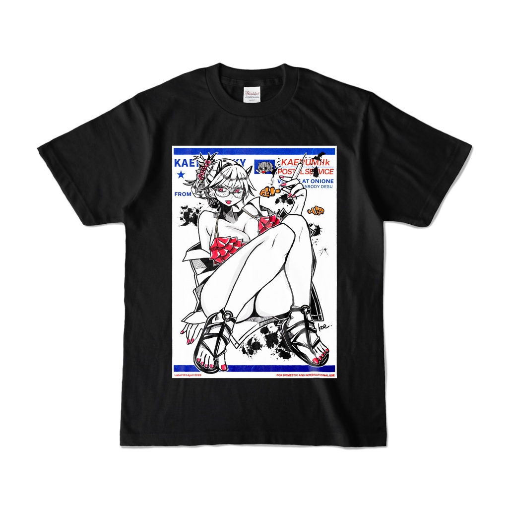 Tシャツ黒_鬼おねいちゃん水着 01RED 