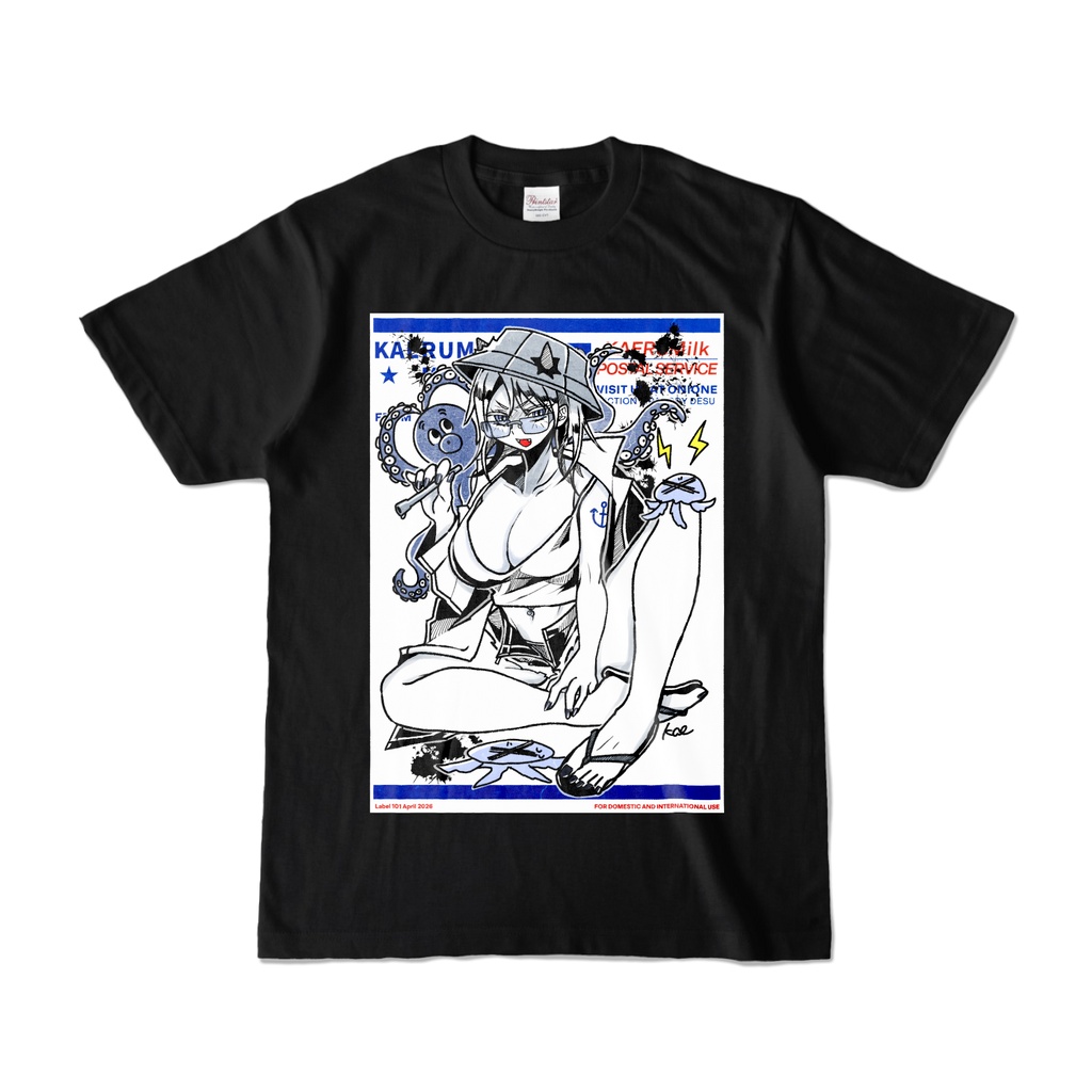 Tシャツ黒_鬼おねいちゃん水着 02BLUE 