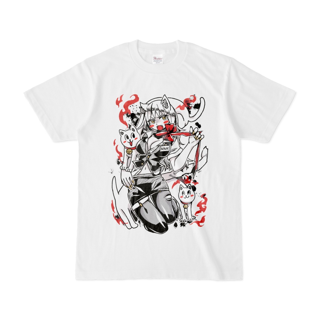 Tシャツ白_オカルト01ねこねこねっとわーく