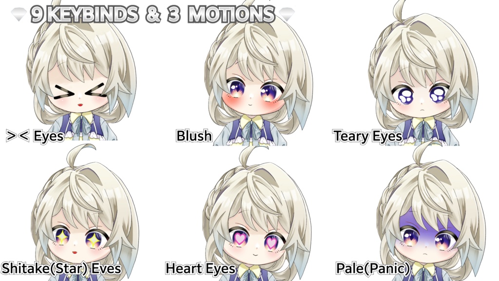 【受賞実績有】Live2D汎用モデル モーション3種/差分9種/VTS対応 Premium Chibi Mage / 9 Expressions / 3 Poses / VTS Ready