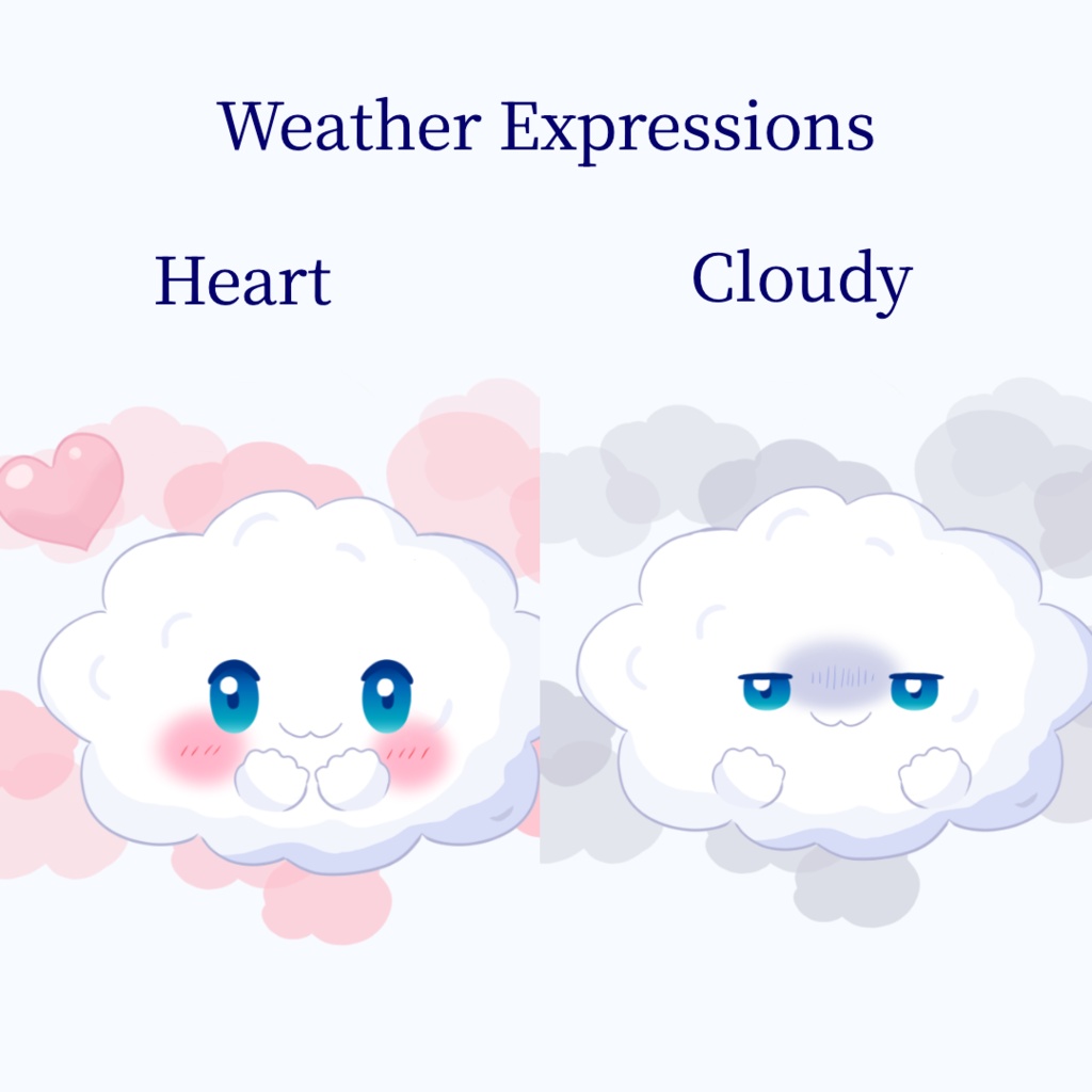 【表情差分4種・VTS即導入OK】Cloud Companion Plus｜Live2D雲マスコット｜VTube Studio Ready