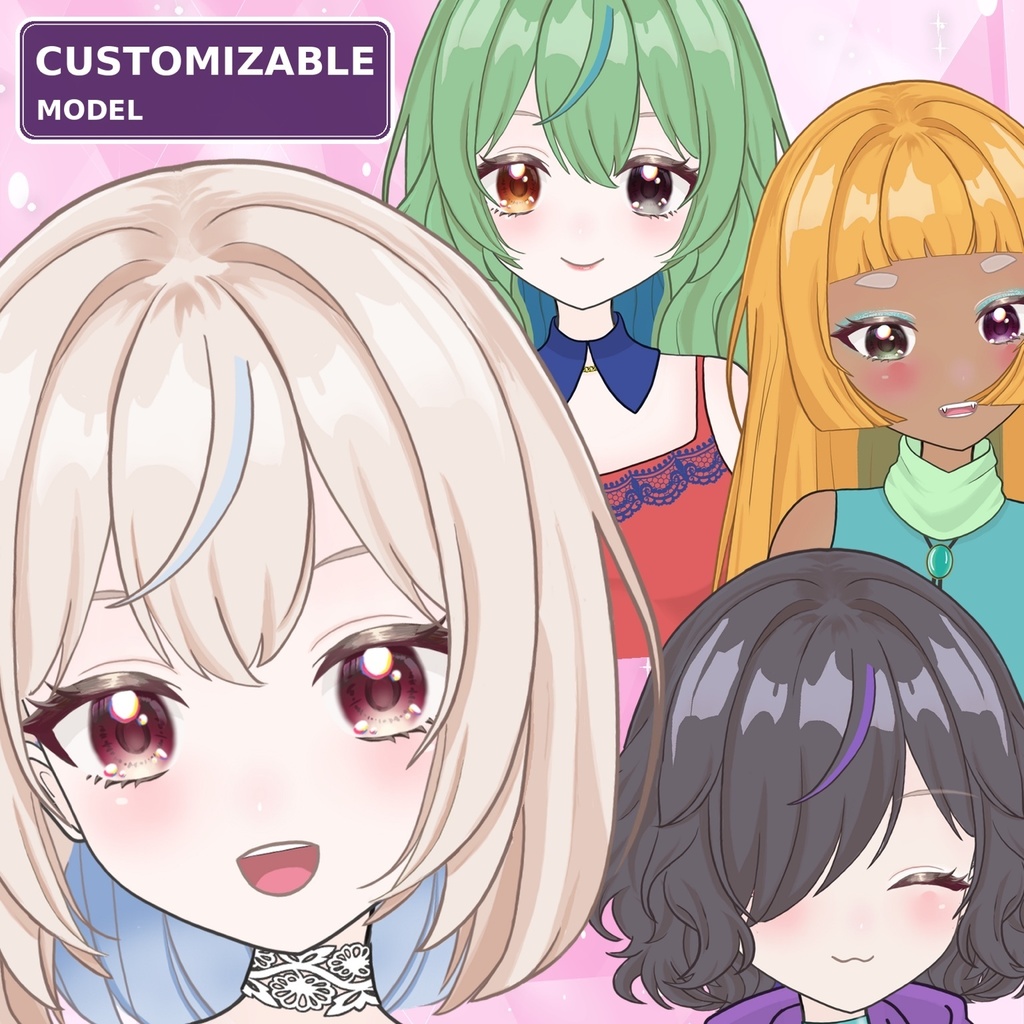 【カスタマイズ対応】女の子Live2Dモデル｜髪型・衣装・カラー変更可能 / Customizable Girl Live2D VTuber Model