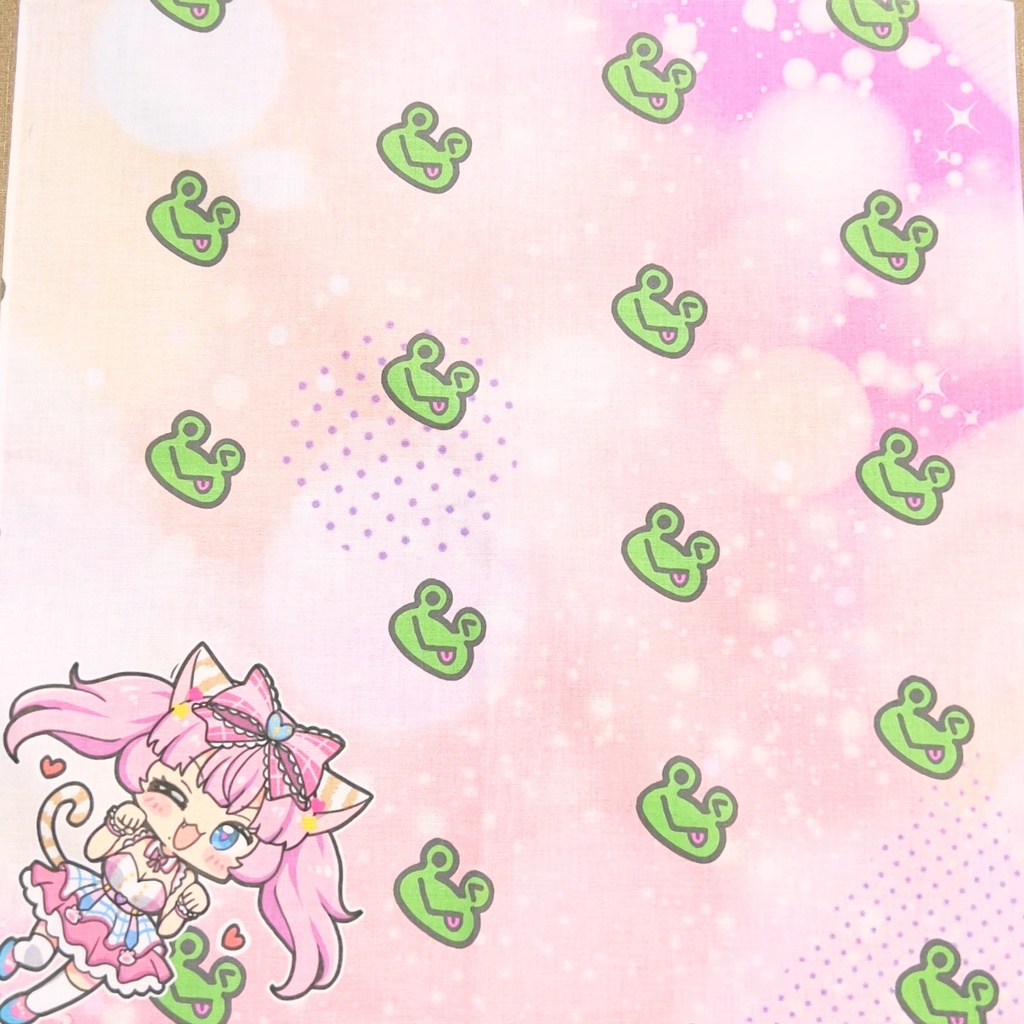 みやちゃんとケロちゃんのなかよしハンカチ