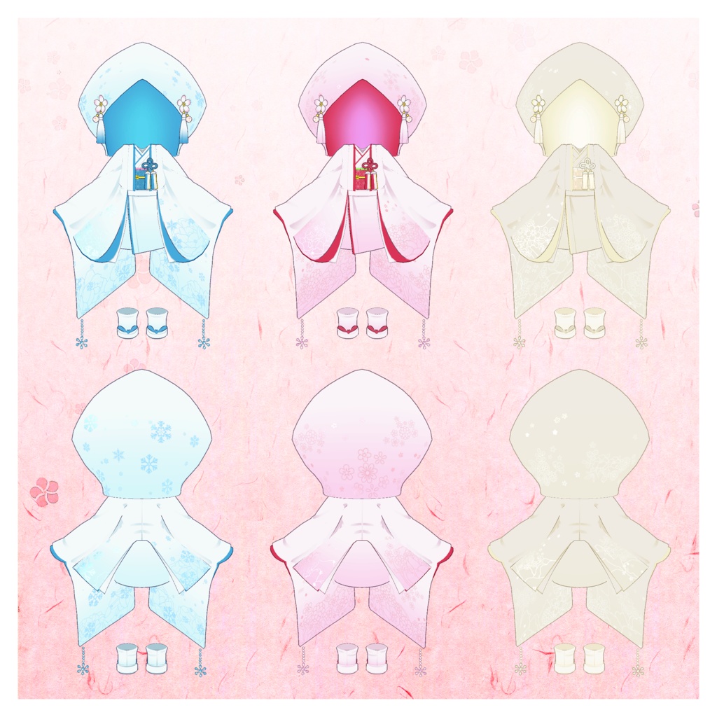 雪桜の着物 【ロポリこん対応】