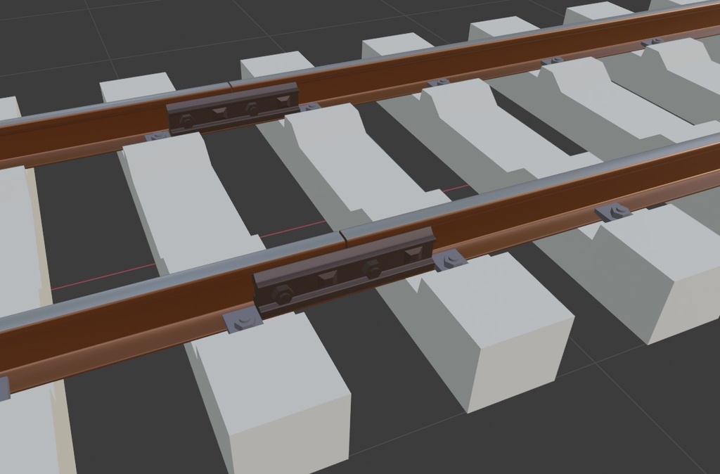 【無料】25mレール(PCマクラギ・軌間1067mm) FBX形式