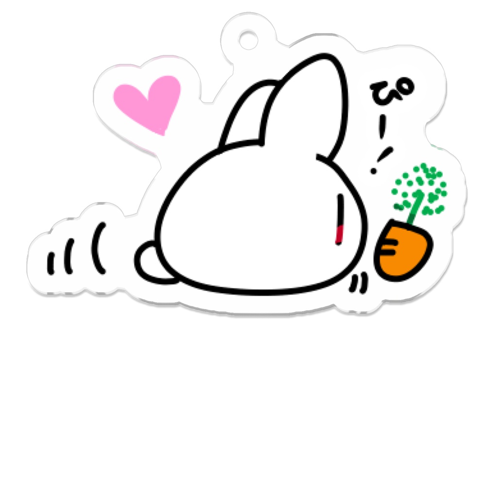 【アクリルキーホルダー】たまうさぎ<にんじん>(50mm×50mm)
