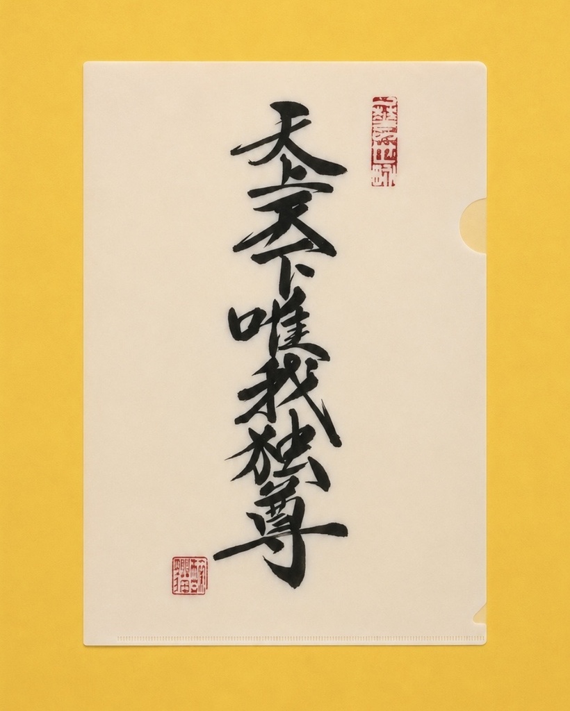 『天上天下唯我独尊』直筆クリアファイル