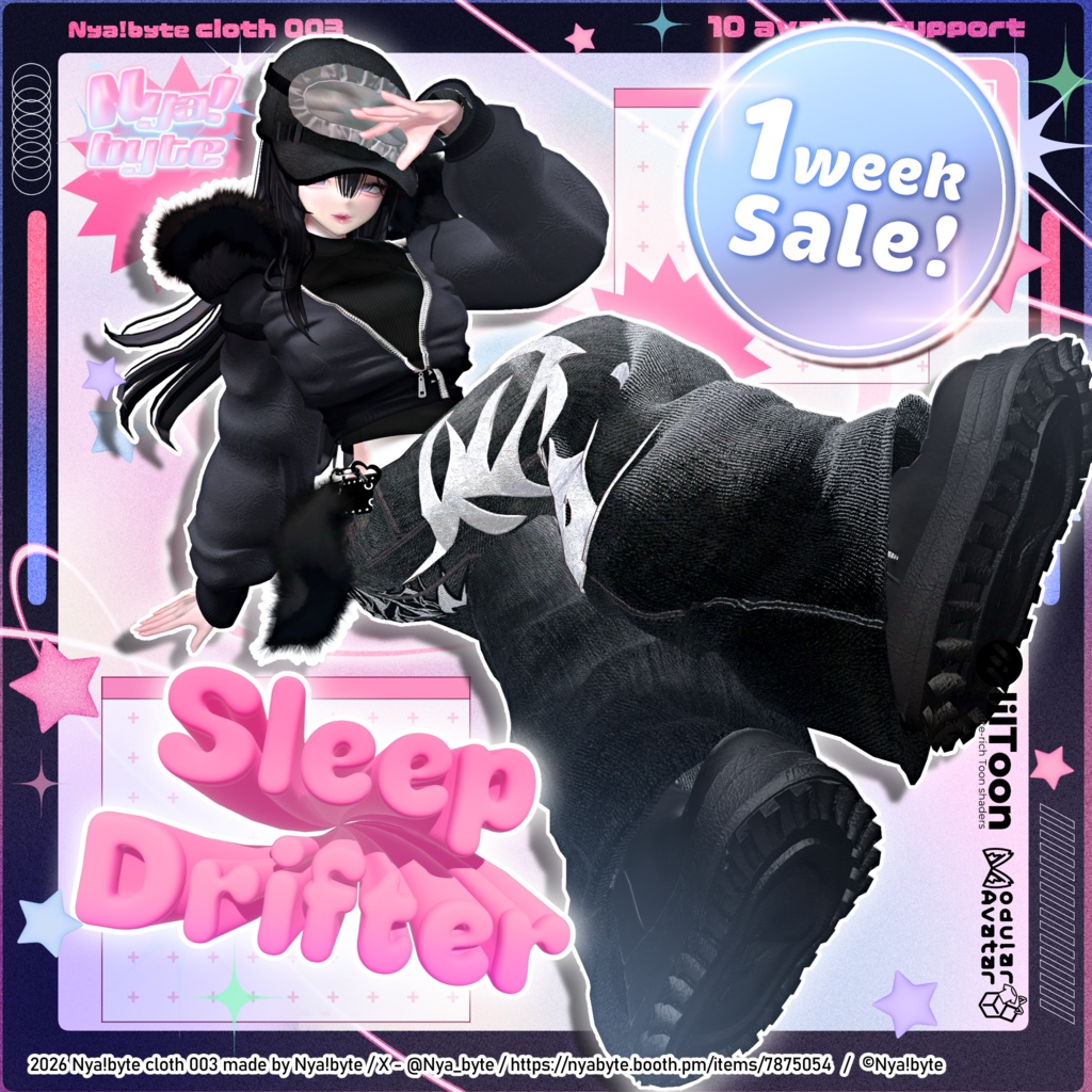 !1week20％OFF!【10avatars】NyamSleepDrifter -VRC想定-